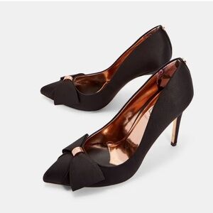 Ted Baker Black Heels with Bow Accent